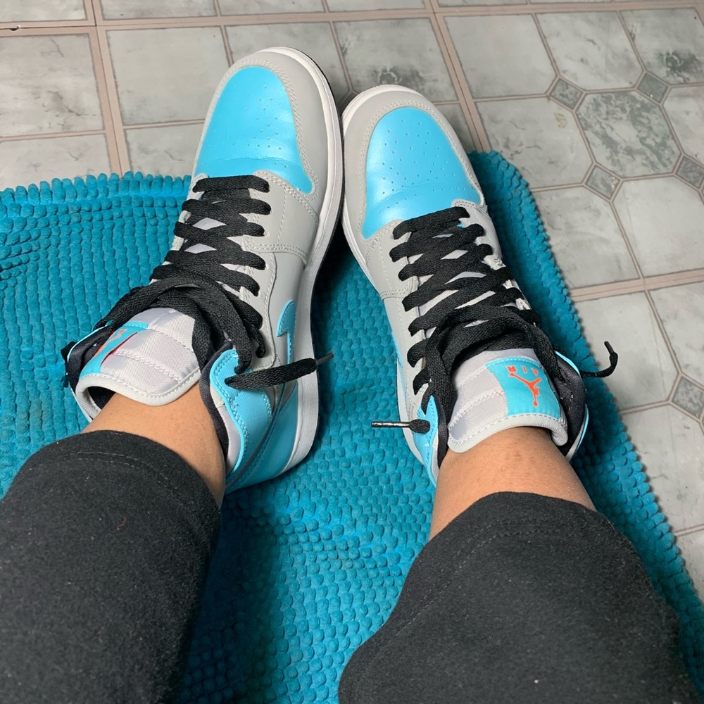 Jordan 1 grey and blue high top